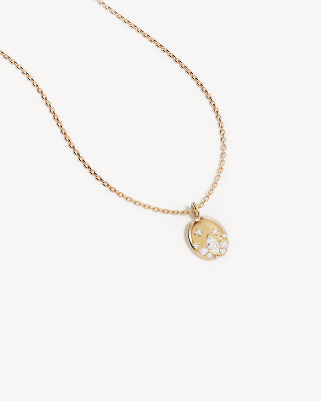 9k Solid Gold Lotus Within 0.2ct Lab-Grown Diamond Necklace