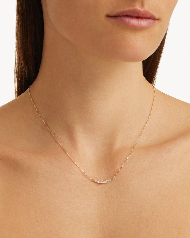 9k Solid Gold Sunkissed Stillness Lab-Grown Diamond Necklace