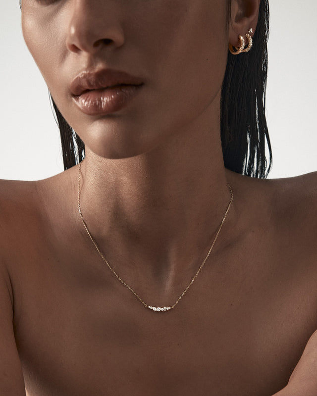 9k Solid Gold Sunkissed Stillness Lab-Grown Diamond Necklace