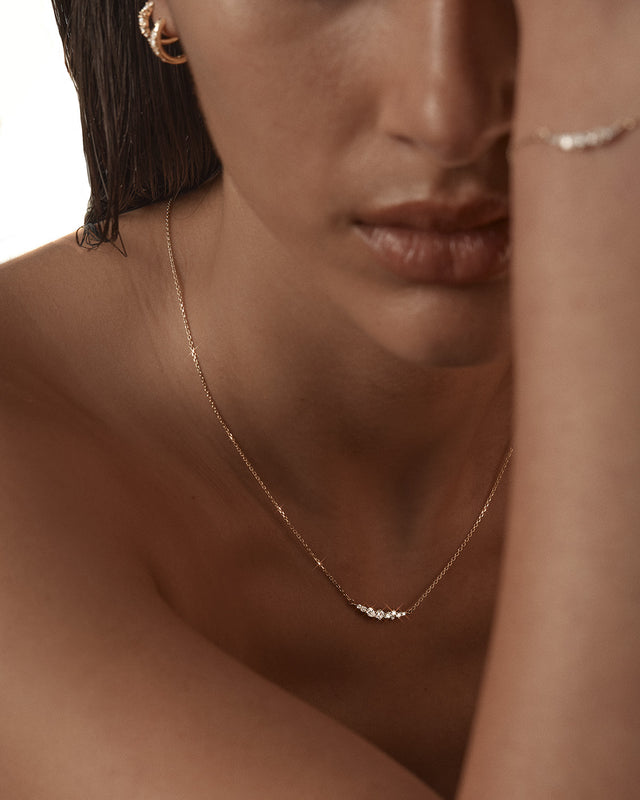 9k Solid Gold Sunkissed Stillness Lab-Grown Diamond Necklace