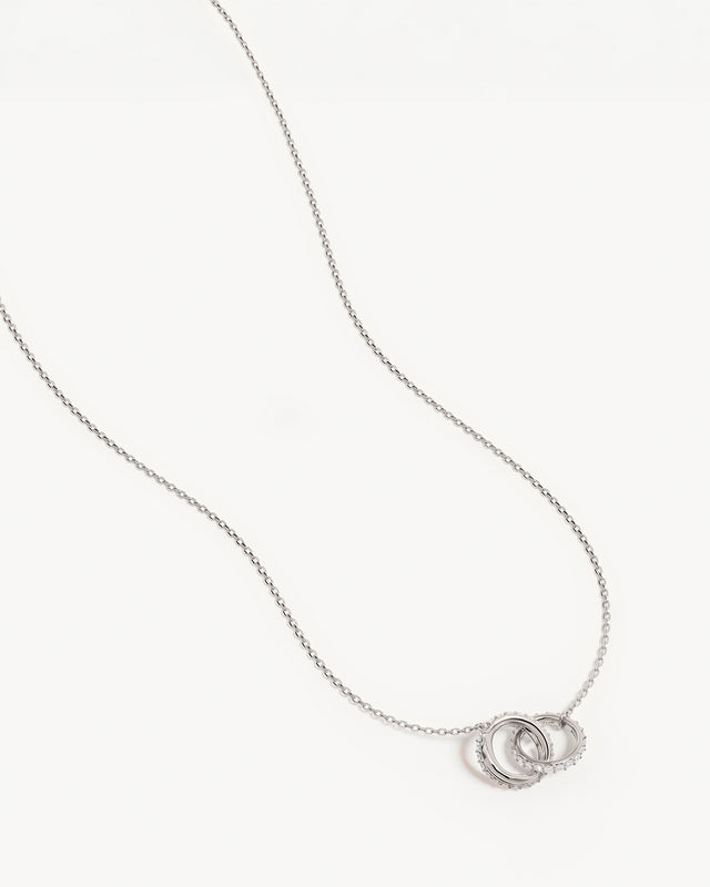 Sterling Silver Entwined Hearts Necklace