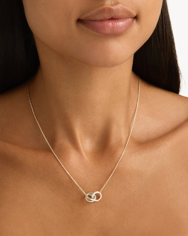 Sterling Silver Entwined Hearts Necklace