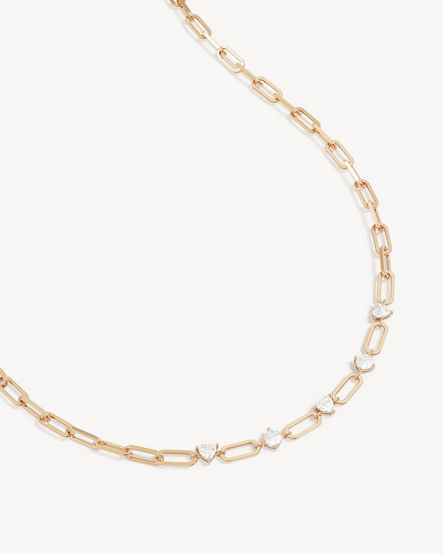 18k Gold Plated Radiant Love Link Chain Choker