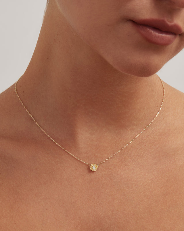 9k Solid Gold Whispers of Spring Lab-Grown Diamond Necklace