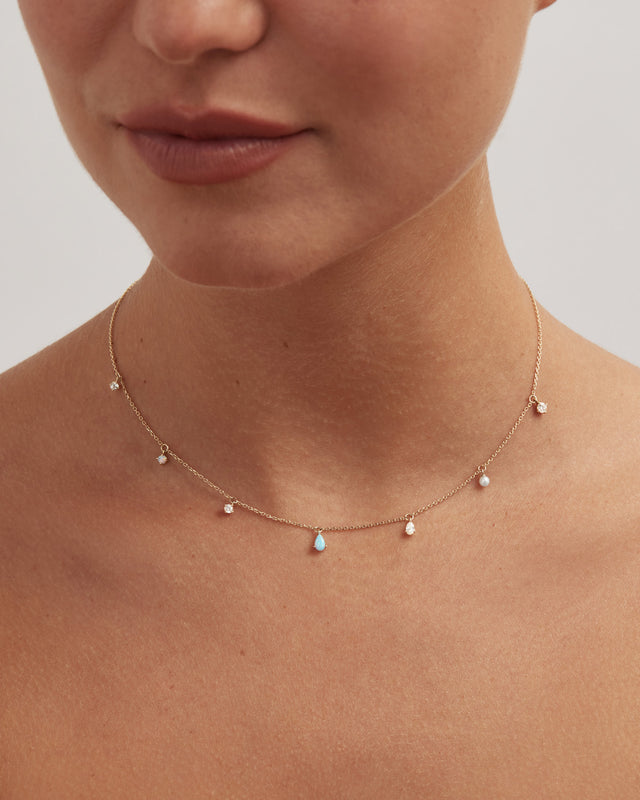 9k Solid Gold Enchanted Light Lab-Grown Diamond Choker