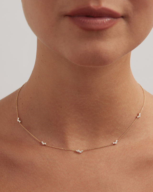 9k Solid Gold Sunlit Dew 0.438ct Lab-Grown Diamond Choker