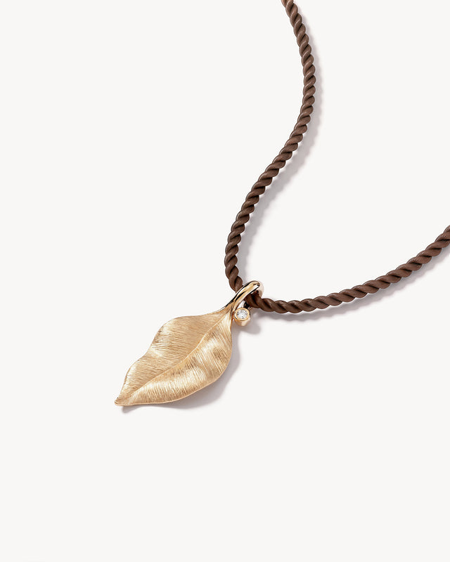 18k Gold Vermeil Through the Seasons Cord Choker - Chocolate