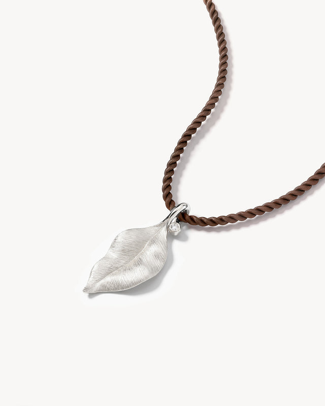Sterling Silver Through the Seasons Cord Choker - Chocolate