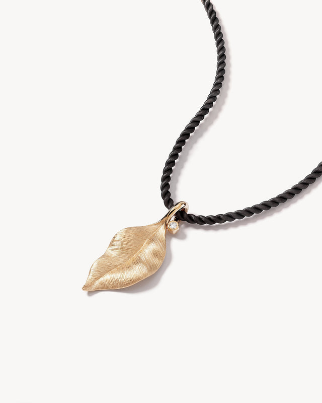 18k Gold Vermeil Through the Seasons Cord Choker - Black