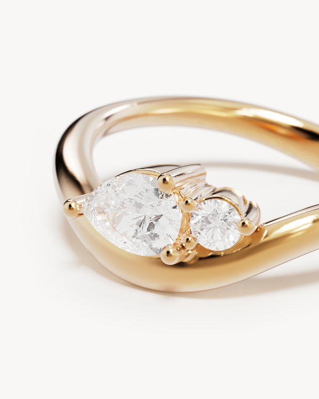 9k Solid Gold Echoes of Her 0.4ct Lab-Grown Diamond Ring