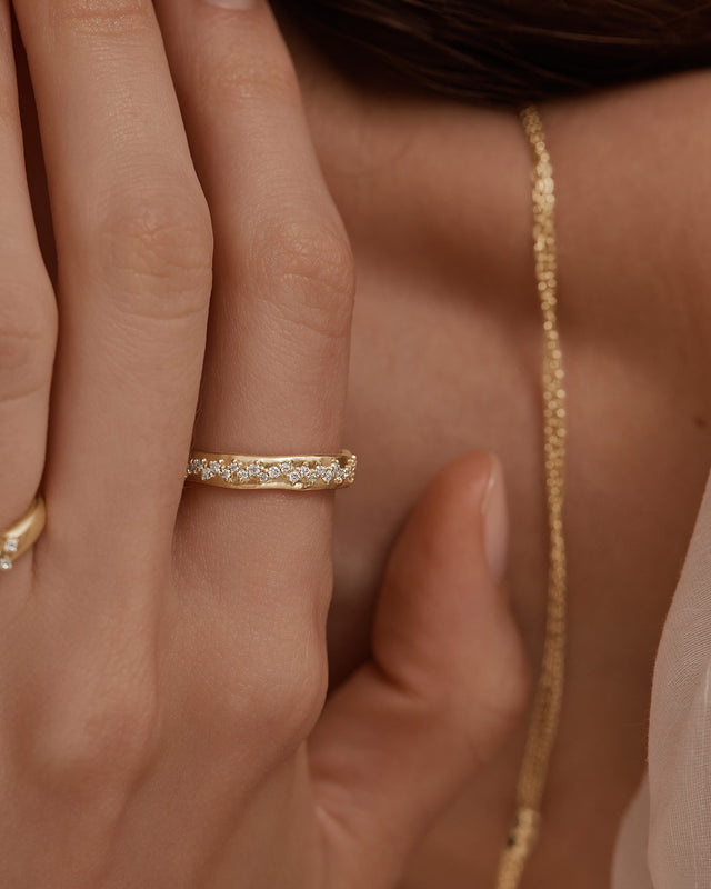 18k Gold Vermeil Scattered Light Ring