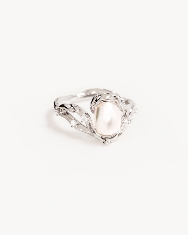 Sterling Silver Dive Into Serenity Pearl Ring