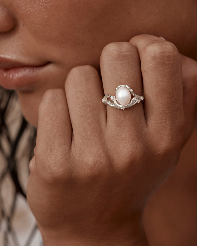 Sterling Silver Dive Into Serenity Pearl Ring