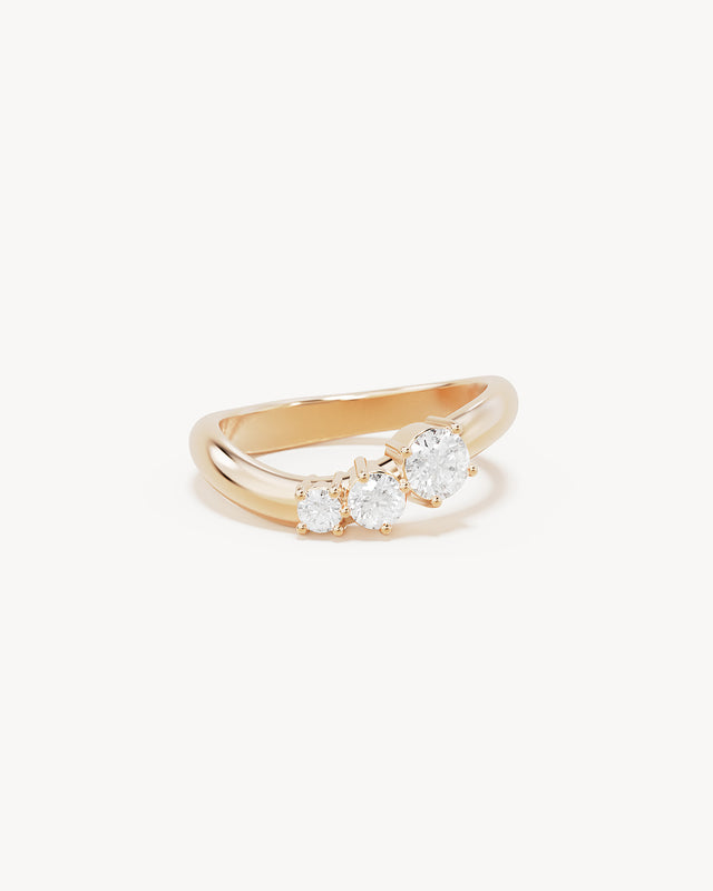 9k Solid Gold Bold Dew Drops 0.6ct Lab-Grown Diamond Ring