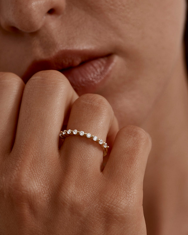 18k Solid Gold Droplets 0.35ct Lab Grown Diamond Ring