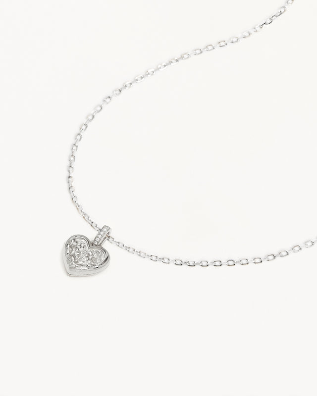 Sterling Silver 18" Blooming Together Small Heart Locket Necklace