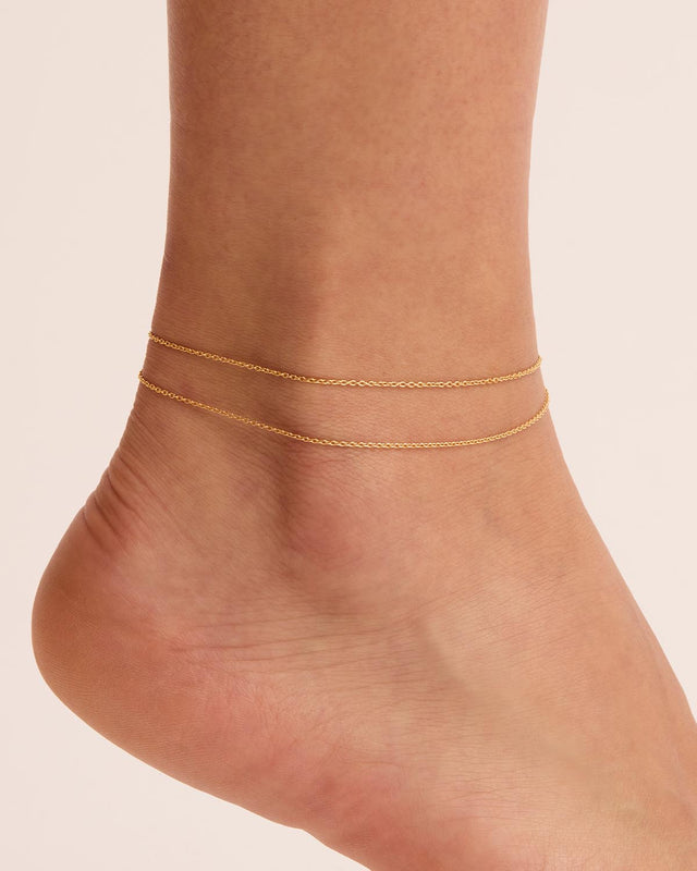 18k Gold Vermeil Purity Double Chain Anklet