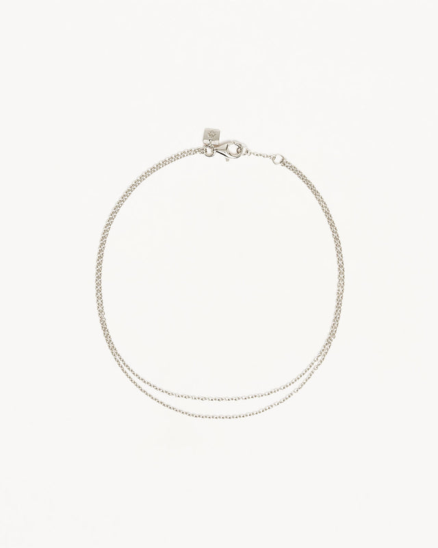 Sterling Silver Purity Double Chain Anklet
