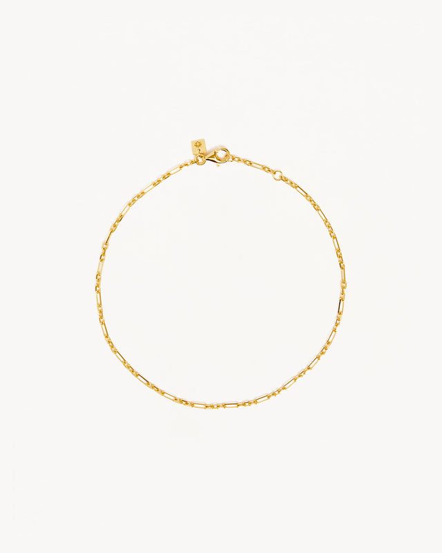 18k Gold Vermeil Mixed Link Chain Anklet