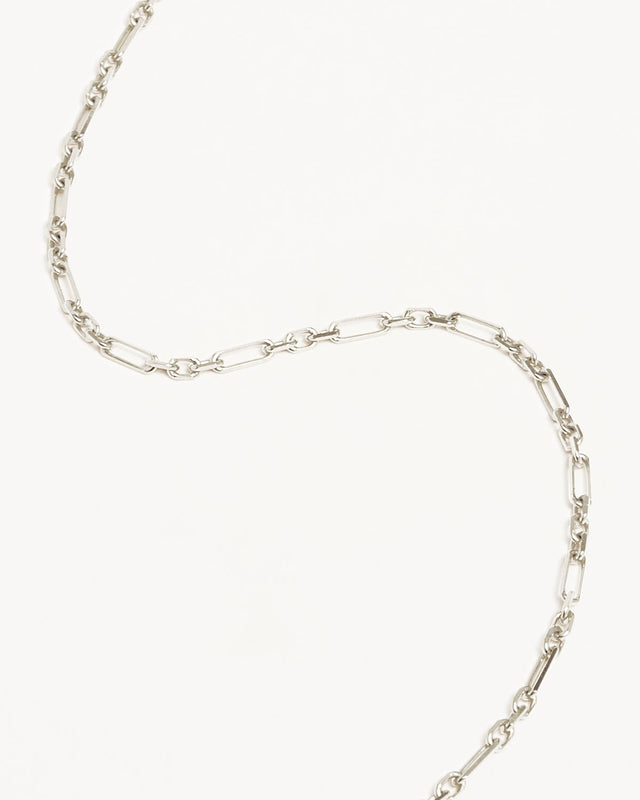 Sterling Silver Mixed Link Chain Anklet