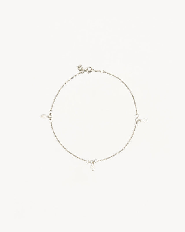 Sterling Silver Grow With Grace Pearl Anklet