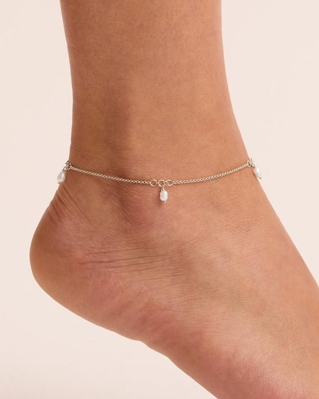 Sterling Silver Grow With Grace Pearl Anklet