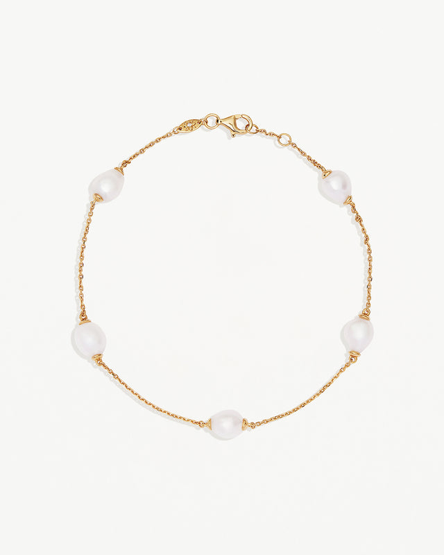 18k Gold Vermeil Harmony Pearl Anklet