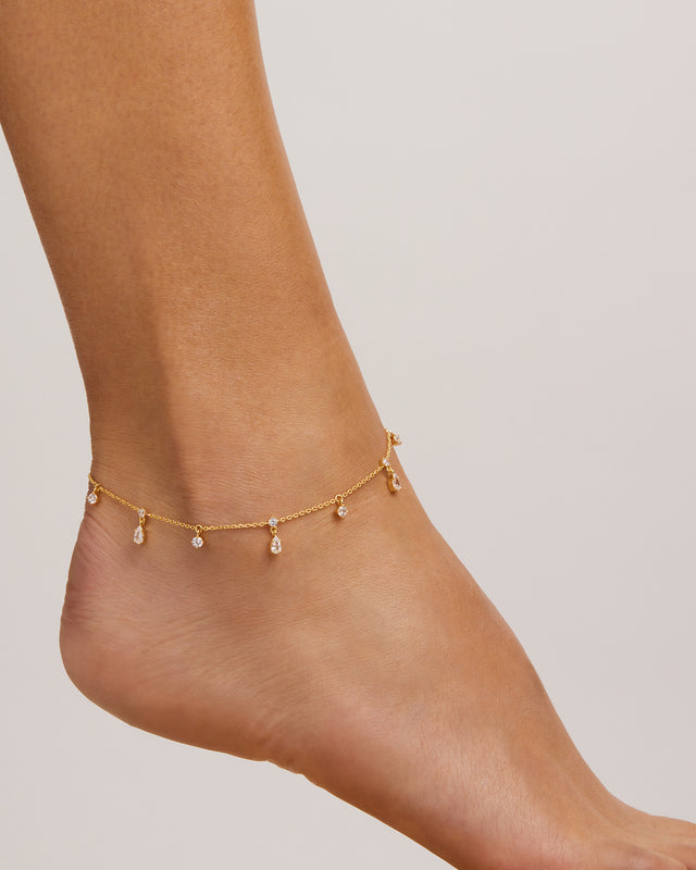 18k Gold Vermeil No Rain, No Flowers Anklet