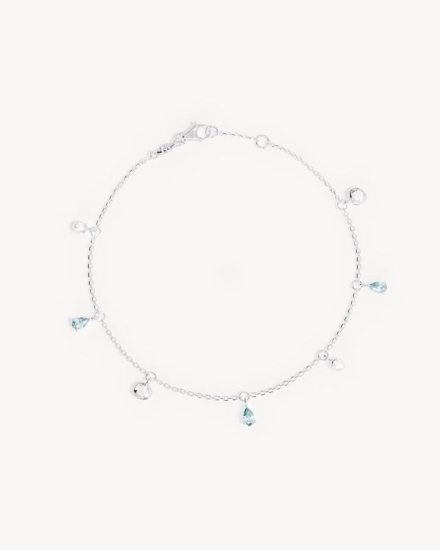 Sterling Silver Breathe in Stillness Anklet