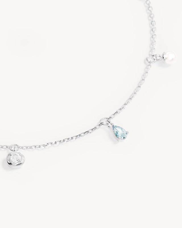 Sterling Silver Breathe in Stillness Anklet