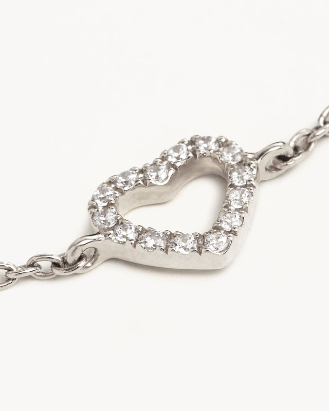 14k Solid White Gold Eternal Love Diamond Bracelet