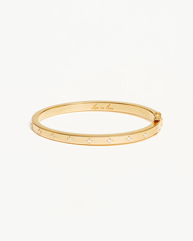 18k Gold Vermeil Live in Love Hinged Bracelet – by charlotte