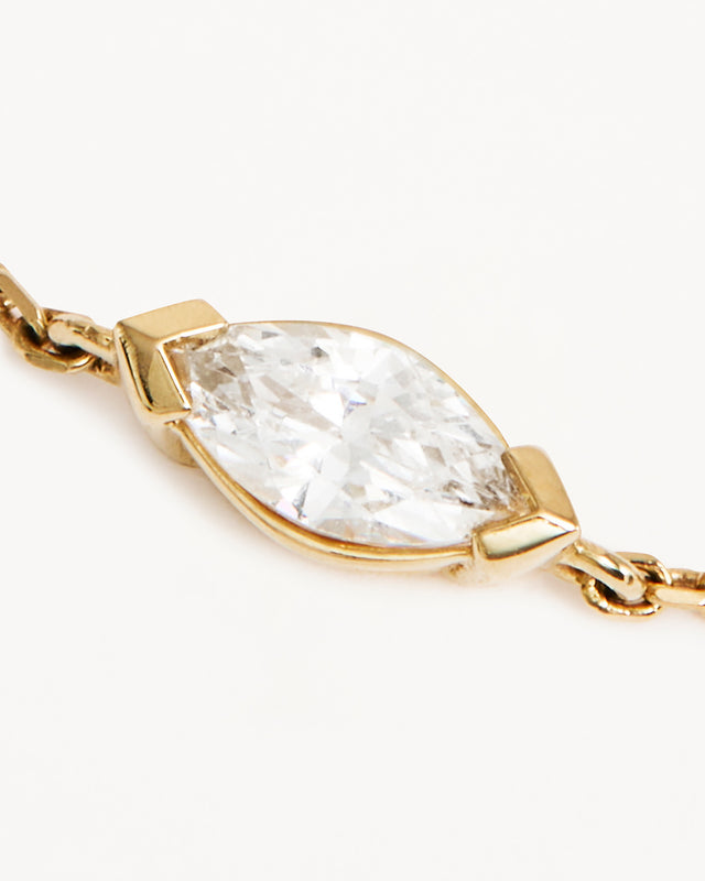 14k Solid Gold Floating Petal Lab-Grown Diamond Bracelet