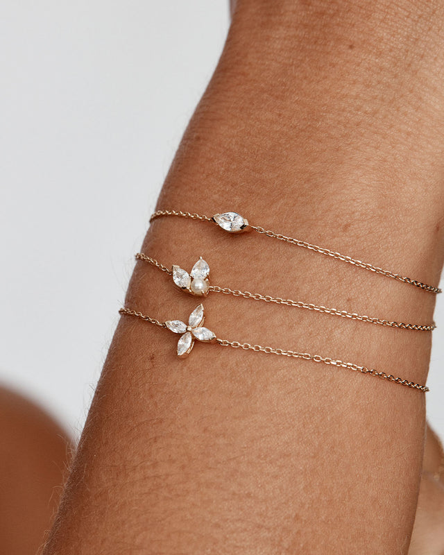 14k Solid Gold Blossom Lab-Grown Diamond Bracelet – by charlotte