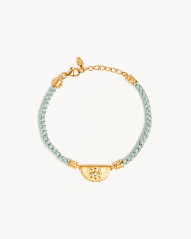 18k Gold Vermeil Lotus Blue Cord Bracelet