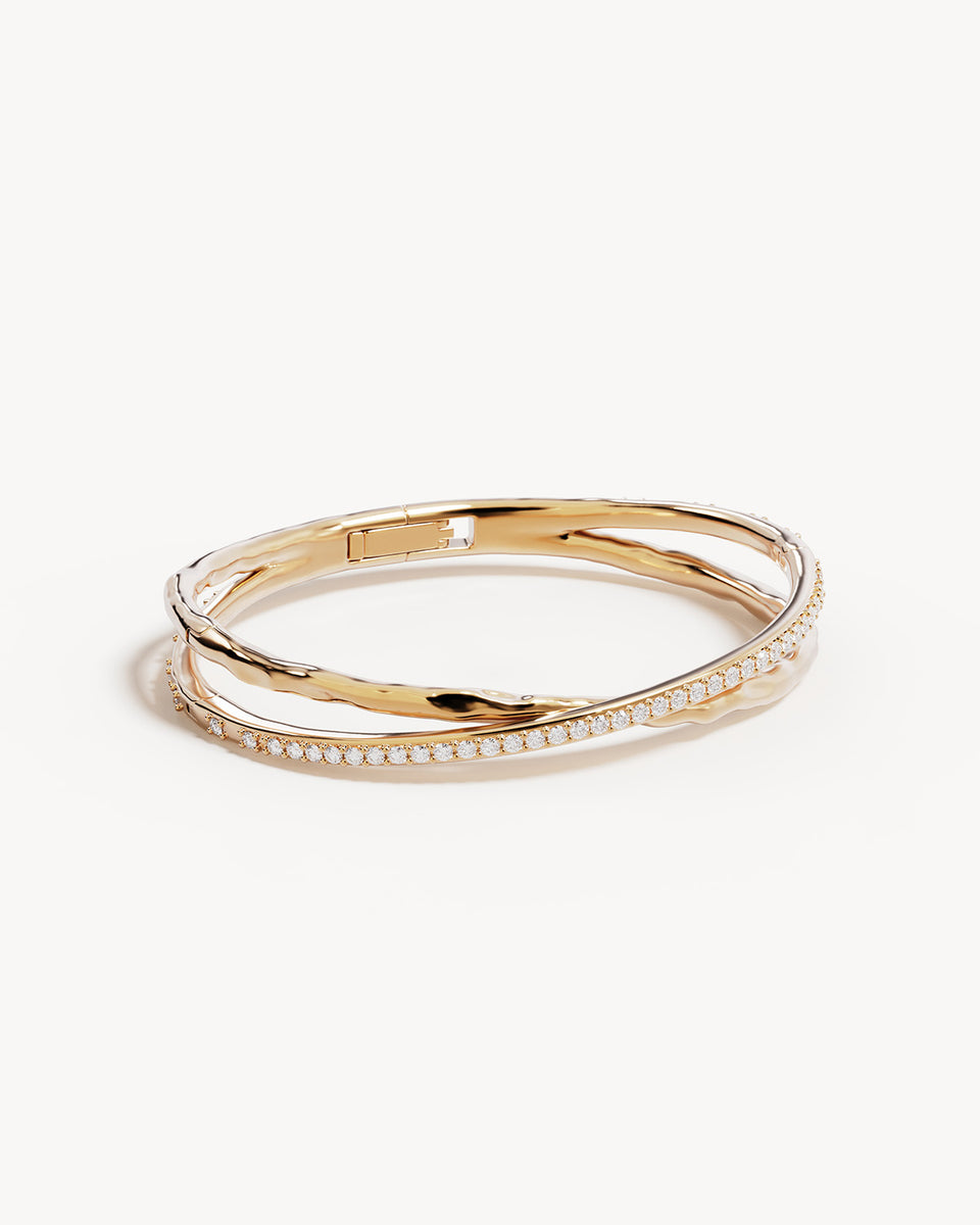 18k Gold Vermeil Entwined Hearts Bangle – by charlotte