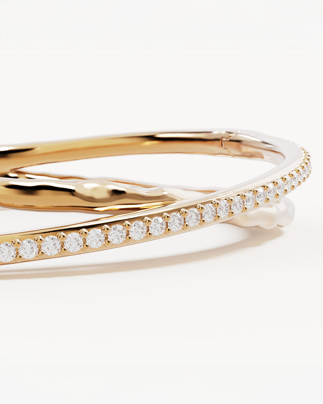 18k Gold Vermeil Entwined Hearts Bangle