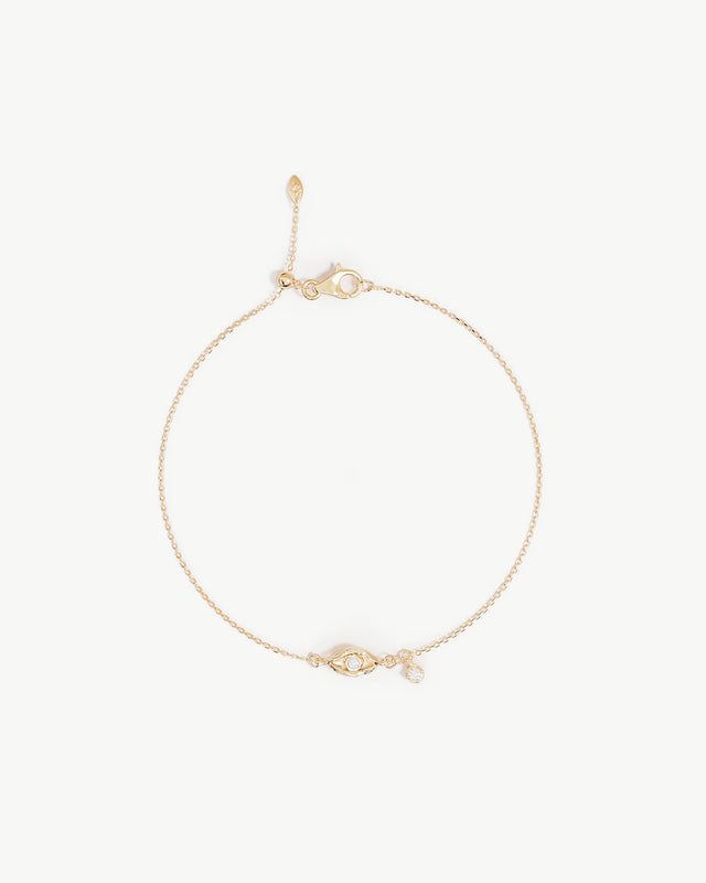 9k Solid Gold I Am Protected Lab-Grown Diamond Bracelet