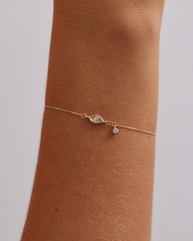 9k Solid Gold I Am Protected Lab-Grown Diamond Bracelet