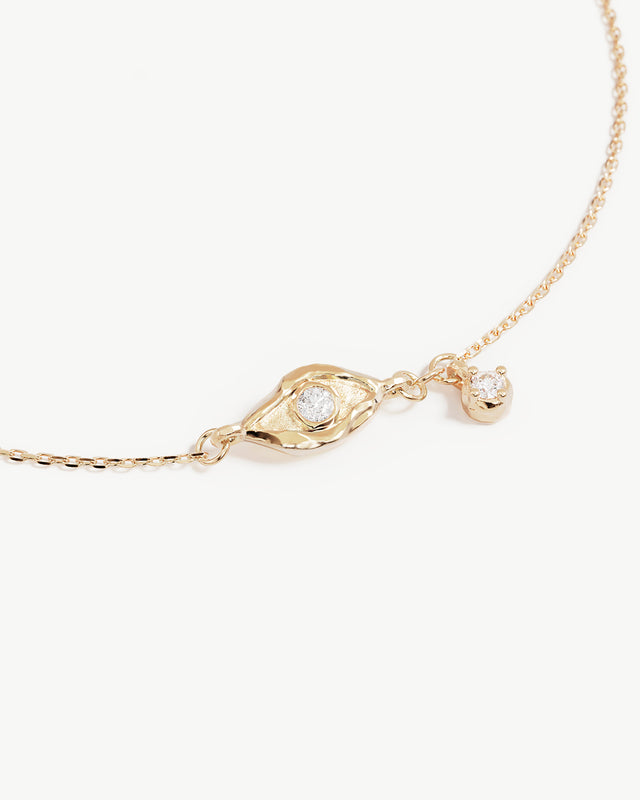 9k Solid Gold I Am Protected Lab-Grown Diamond Bracelet