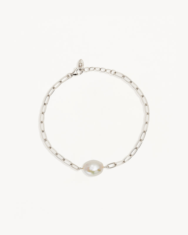 Sterling Silver Breathe Pearl Bracelet