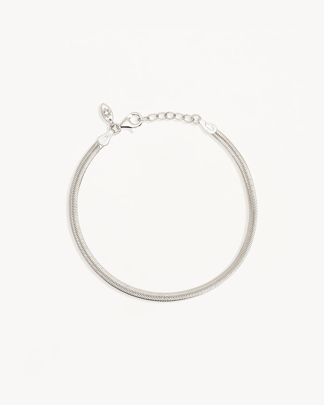 Sterling Silver Herringbone Chain Bracelet