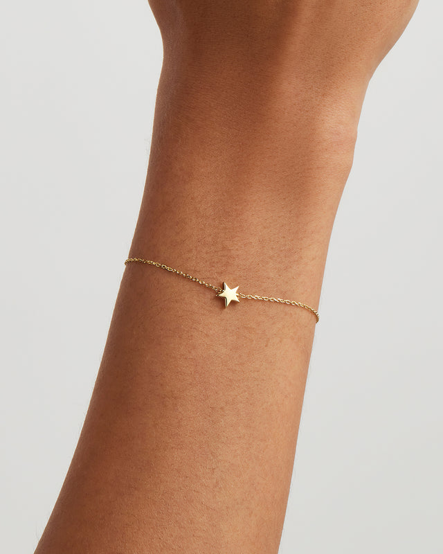 9k Solid Gold Wishing on a Star Bracelet