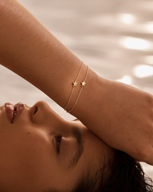 9k Solid Gold Wishing on a Star Bracelet