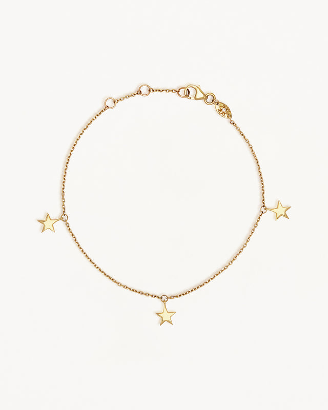 9k Solid Gold Star Bright Bracelet