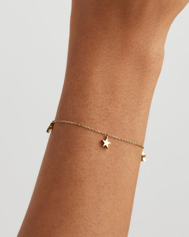 9k Solid Gold Star Bright Bracelet