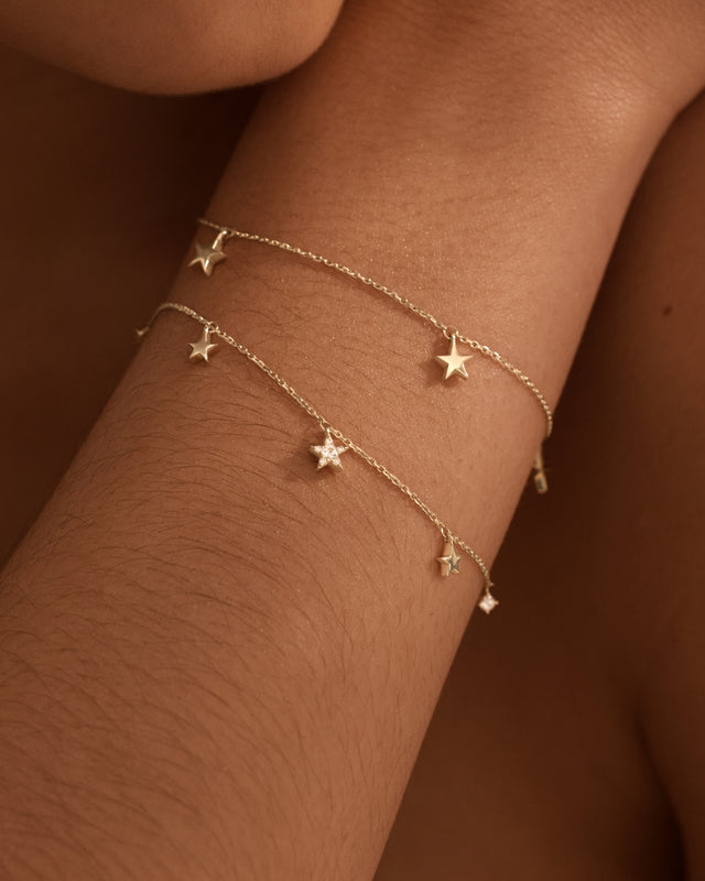 9k Solid Gold Star Bright Bracelet