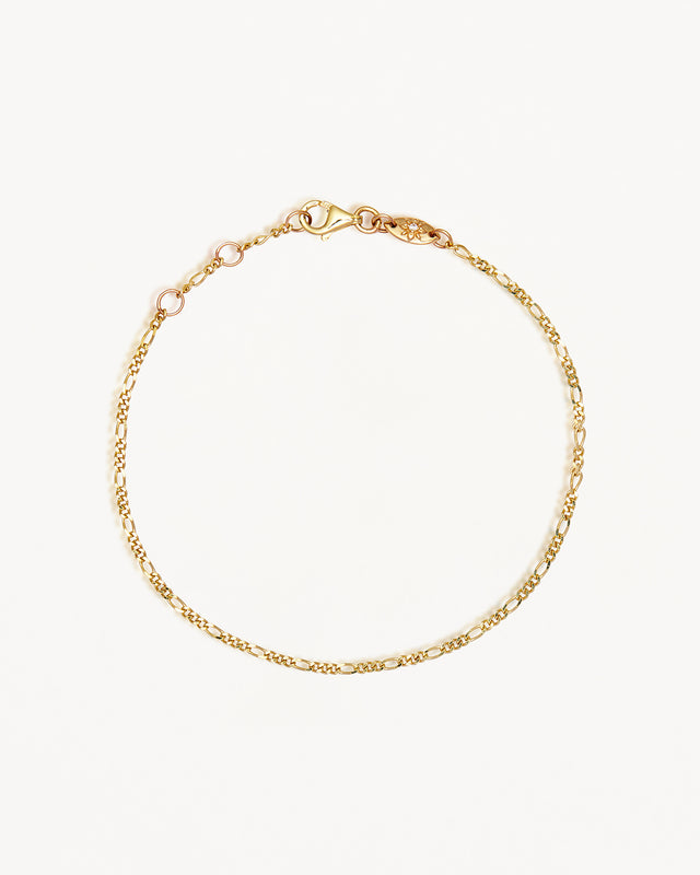 9k Solid Gold Figaro Chain Bracelet