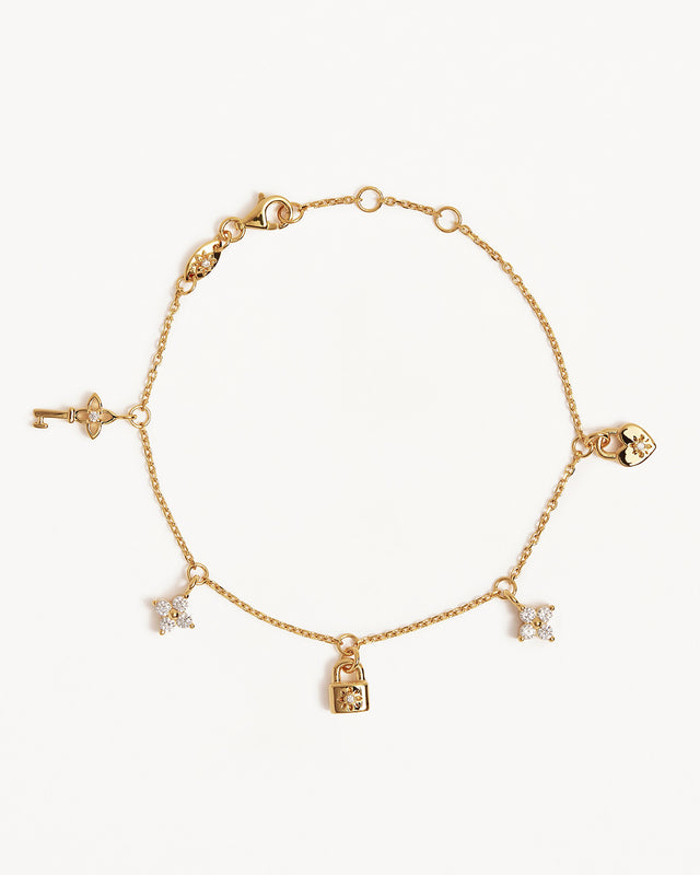 18k Gold Vermeil Love Unlocked Charm Bracelet