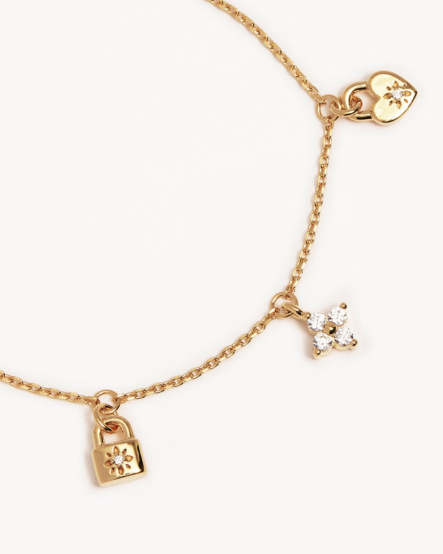 18k Gold Vermeil Love Unlocked Charm Bracelet